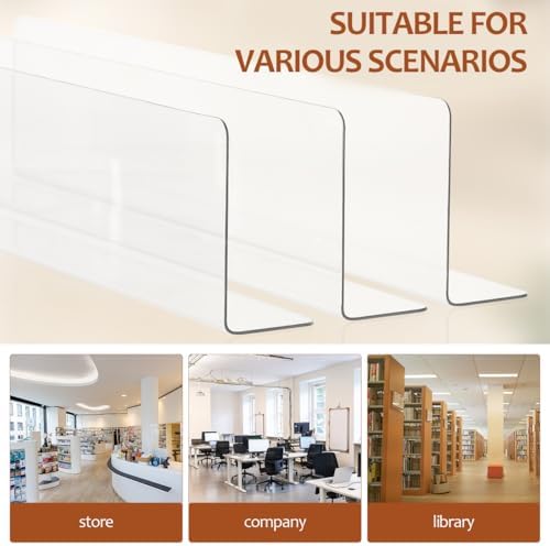 VOSAREA Plastic Shelf Dividers 6pcs Clear L Shaped Separator Transparent Organizer Divider for Commodity Classification Cabinets Shelf Store (20cm) - Image 4