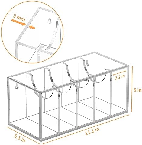 FEMELI Acrylic Belt Organizers for Closet 5-Slots Belt box with Dust Cover - Image 2