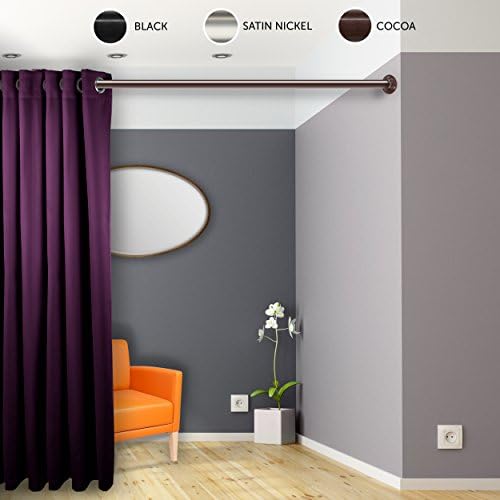 RUDI 1.5 inch Premium Heavy Duty Wall Adjustable 28-48 inch Room Divider Rod with Socket Set, Cocoa - Image 3