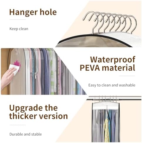 Clear Garment Bags for Hanging Clothes, 4-Pack, 2x40"+2x50" - Image 5