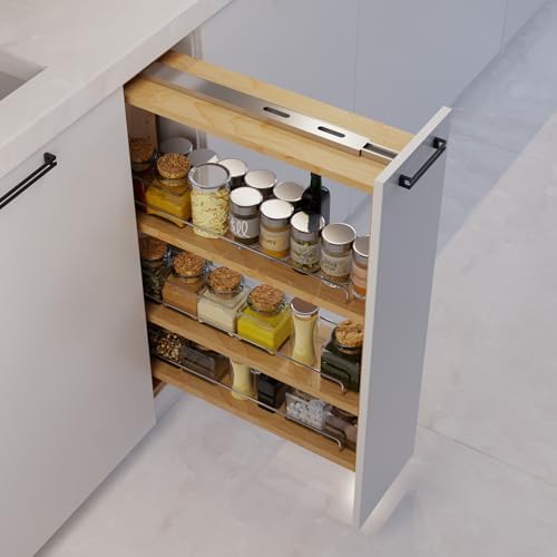 Dowell 6" Base Filler Pullout Organizer with Adjustable Shelves (Wood 4005 0630B) - Image 4