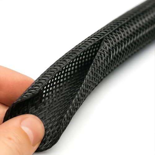 Electriduct 1/4" Hook Self Closing Wrap Around Sleeve - 25 Feet - Black - Image 2