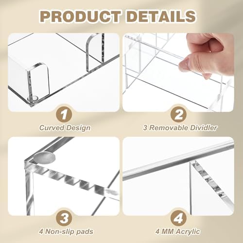 Briwooody Clear Acrylic Drawer Organizer,6 Compartments,Large - Image 3