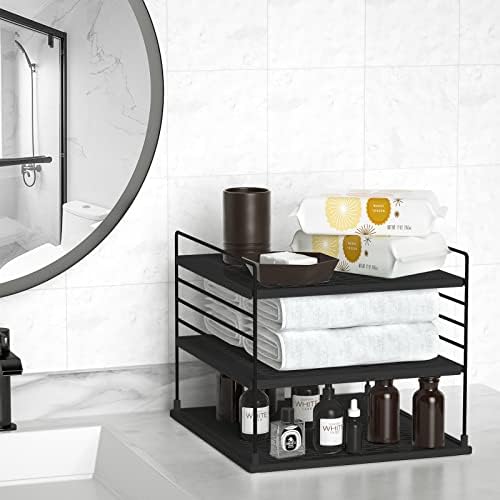 Adjustable Pantry Organizers and Storage - Steel Wire & Plastic Saran Wrap Holder, Black, 10.75 in x 12 in x 9.25 in - Image 5