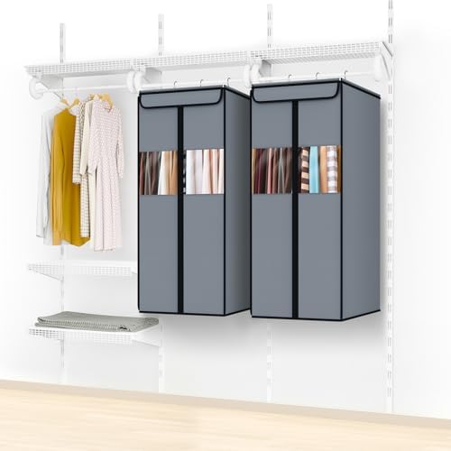 Zilink Suit Garment Bags for Closet Clear Garment Storage 40 in, Grey - Image 6