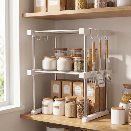 BLULEE Expandable Under Sink Organizer, No-Drill Adjustable Shelf - Image 5