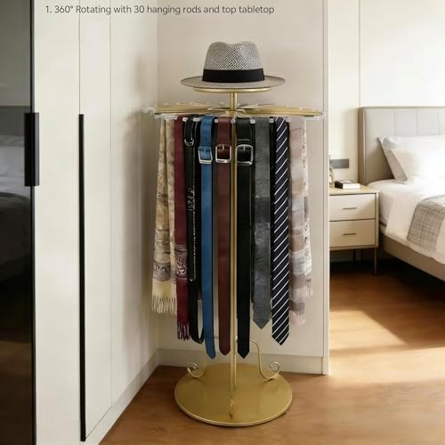 Rotating Scarf Organizer Purse Display Shawl Tie Rack Belt Hanger - Image 3