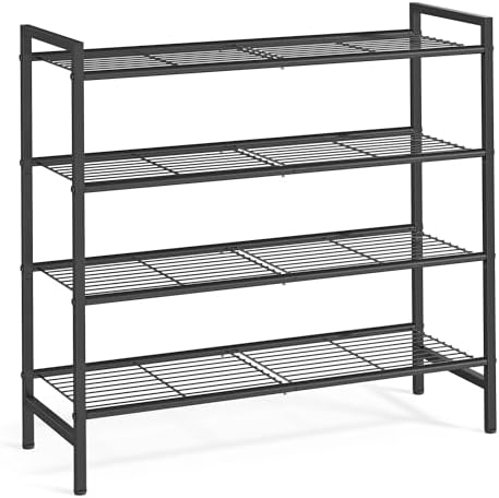 SONGMICS 4-Tier Metal Shoe Rack, Vertical Shelf, Holds up to 20 Pairs by SONGMICSbySONGMICSHOME