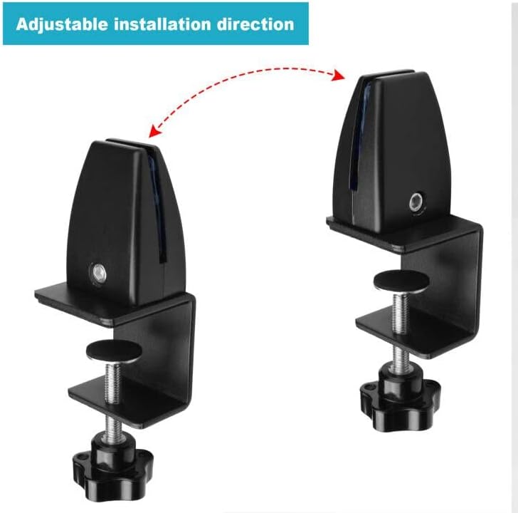 4 Pack Desk Partition Divider Bracket Clip, Acrylic Sneeze Guard Holder - Image 5