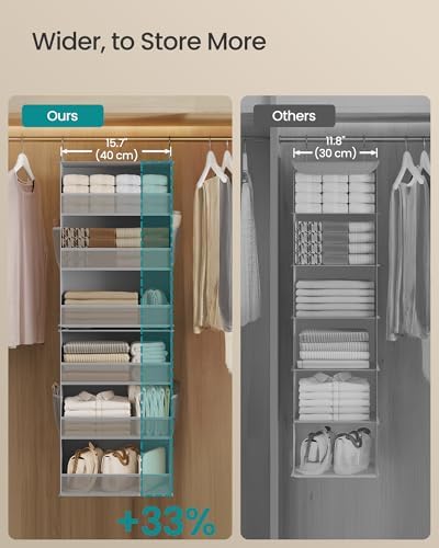 SONGMICS Widened Hanging Closet Organizer, 6-Tier, Separable，2 Pack - Image 4