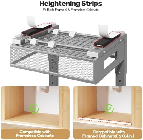 1 Pack 17IN Depth Under Sink Organizer, 2-Tier Pull Out Cabinet Organizer With Smooth Circular Rail, Large Capacity Metal Mesh Sliding Drawers For Bathroom& Kitchen Storage,Height Adjustable-Gun Gray - Image 3