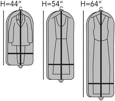 Covermates Garment Bag Set for Closet Storage and Travel, Black - Image 3