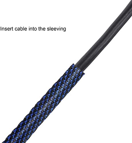 Xuniea 96ft Wire Loom Braided Cable 1/2, 1/4, 3/8 Inch,Red,Blue and Black - Image 4