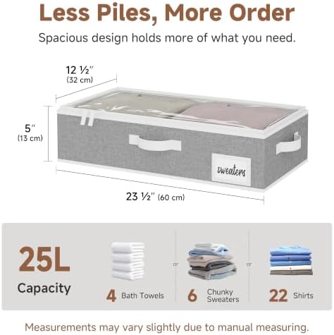 StorageWorks 5 Inch Low Profile Under Bed Storage Containers with Clear Lid - Image 2