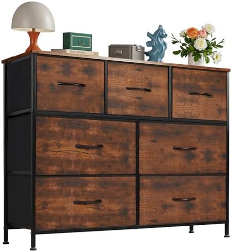 OLIXIS 7 Drawer Fabric Dresser, Storage Tower for Bedroom and Closet by OLIXIS