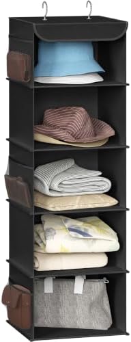 Simple Houseware 5 Shelf Hanging Closet Organizer, Black by SimpleHouseware