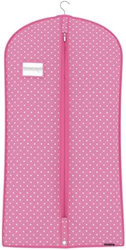 HANGERWORLD Single Pink Polka Dot Breathable Garment Coat Cover Bag-for All Clothes & Dresses-45" (114cm) by Hangerworld