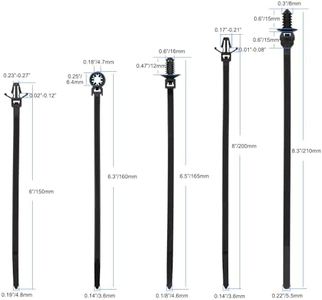Armpow 110 PCS Automotive Installation Black Push Mount Cable Zip Ties Assorted Sizes, Heavy Duty Self-Locking UV Resistant Wire Ties - For Indoor Wire Bundling, Construction, Automotive - Image 3