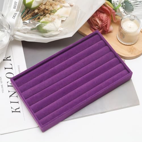 Velvet Jewelry Trays for Drawers, Purple Stackable, 8 Rolls - Image 4