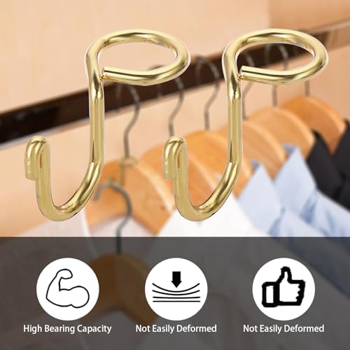 Sumnacon Cascading Hanger Hooks for Velvet Wooden Hangers, 30Pcs Gold - Image 7