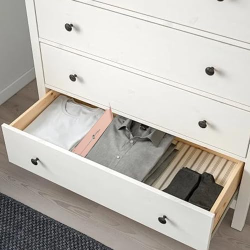 Agatige 2PCS Expandable Drawer Dividers, Plastic Partition Board Separators Adjustable Dresser Drawer Organizers for Dresser Bathroom Closet Kitchen (Pink) - Image 2