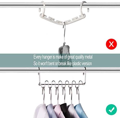 Meetu Space Saving Hangers Magic Cloth Hanger Metal Closet Organizer (Pack of 12) - Image 4