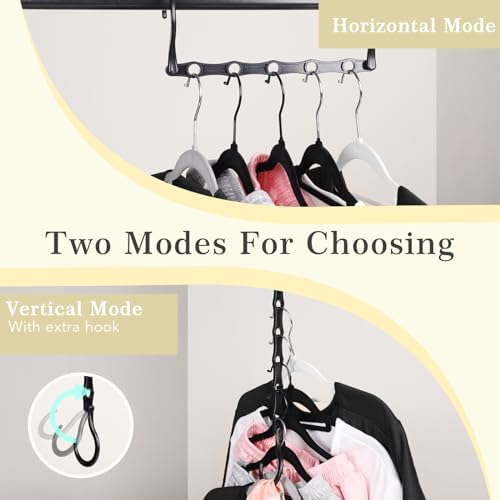 Magic Hangers Space Saving 30 Pack, Multifunction Closet Clothes Hanger Organizer and Storage, 5 Holes Closet Space Savers Hanger Stacker for Small Space Organization Apartment Dorm - Image 6