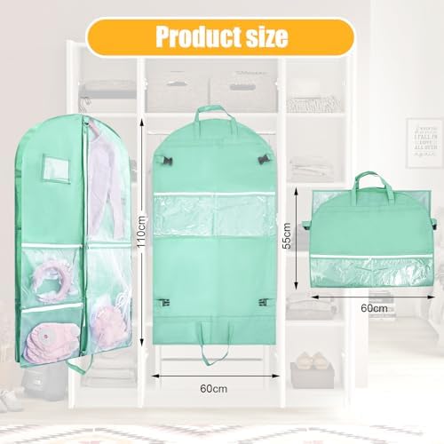 1 Pack Garment Bag for Dance Costumes,40 Inch Dance Garment Bags for Dancers Kids Dance Recital Bags Competition Cheer Uniform Garment Bag for Travel Storage,Dance Recital Gifts for Girls - Image 2