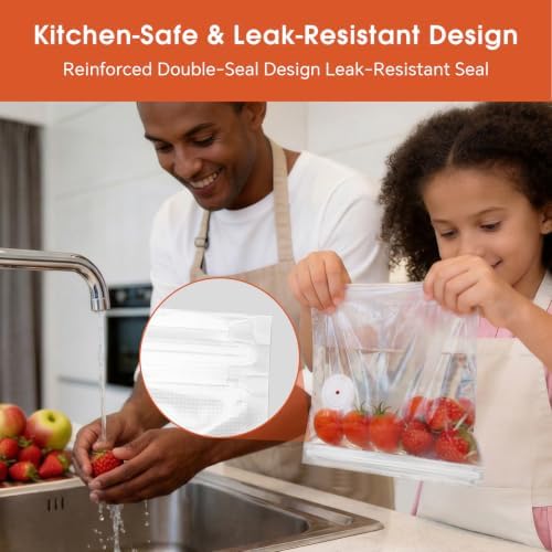Reusable Vacuum Sealer Bags for Food, 12 Pack Large (11.8"x13.4") with 2 Clips, BPA-Free Vacuum Storage Bags, Freezer & Sous Vide Cooking, Compatible with Food Saver Vacuum Sealers - Image 5