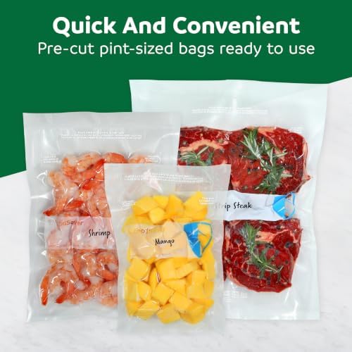 FoodSaver Pint Vacuum Seal Bags, 120 Count Pre-Cut BPA-Free Freezer Bags, Align to Seal & Tear to Open for Food Storage, Sous Vide, and Meal Prep - Image 3