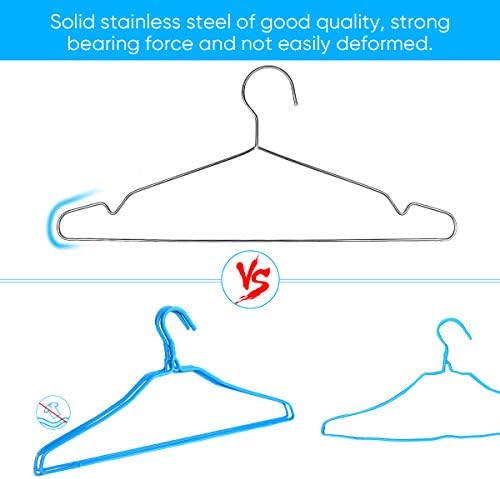 Fayleeko Wire Coat Hangers 120 Pack Strong Heavy Duty Stainless Steel Metal Ultra Thin Space Saving Clothes Hangers 16.5 Inch - Image 4