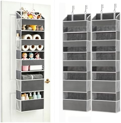 Over Door Hanging Organizer for Bedroom (Grey-2, 2 pcs) by Annelttage
