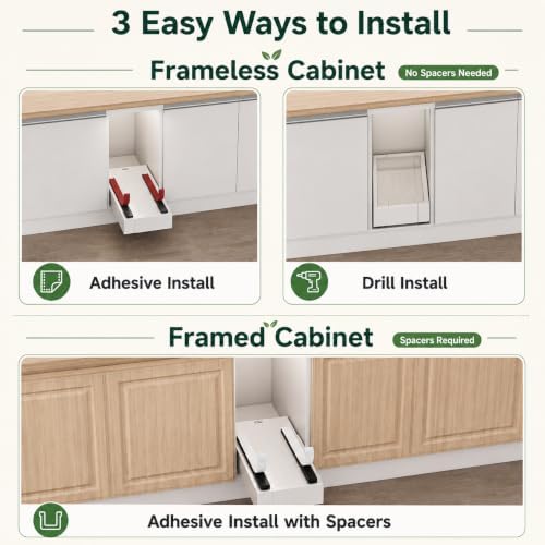 Fokyfok 2PC Pull Out Cabinet Organizer,Expandable,No Drill,Heavy Duty - Image 5