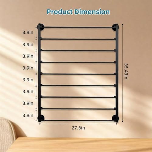9 Tier Wall Mount Ribbon Organizer, Craft Room Storage Rack - Image 2