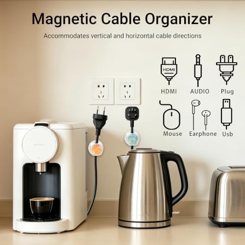 6Pack Magnetic Cable Clips,Night-Glowing Cord Holder,Strawberry - Image 4