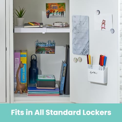 LockerMate Adjust-A-Shelf Locker Shelf, School Organizer, White - Image 4