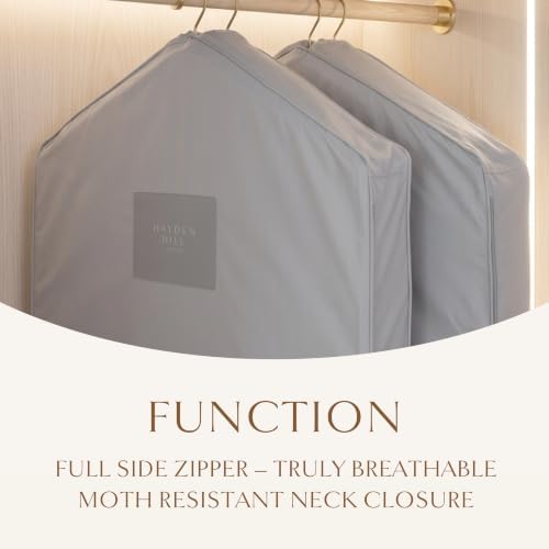 Hayden Hill Luxury Organic Cotton Garment Bag for Hanging Clothes Long 58" - Image 3