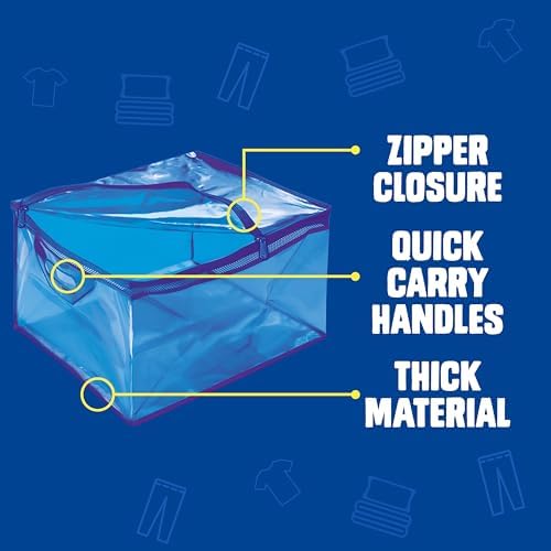 Ziploc Flexible Totes, Large Size, 10 Gallon, 2 Count Organizing Tote with Zipper and Built‑In Handles, Flexible & Stackable Clothing and Home Storage Bag - Image 4