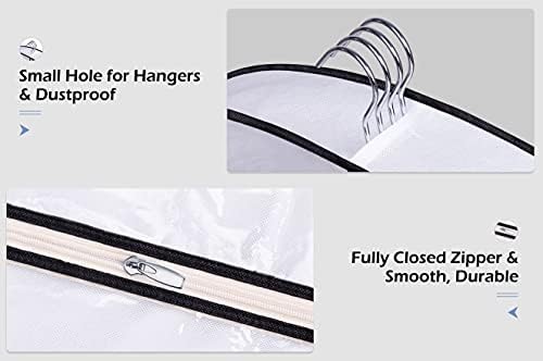SLEEPING LAMB 60" Gusseted Garment Bags for Closet Storage Clear Dress Bag Hanging Clothes Storage for Long Gowns, Coats, Sweaters, 2 Packs - Image 6