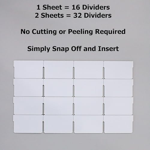 (32-Pack) Small Drawer Dividers compatible with Craft Cabinet and Hardware Storage Organizers, (Dividers Only) Made of High-Strength Fiberglass, Easy to Label - Image 3