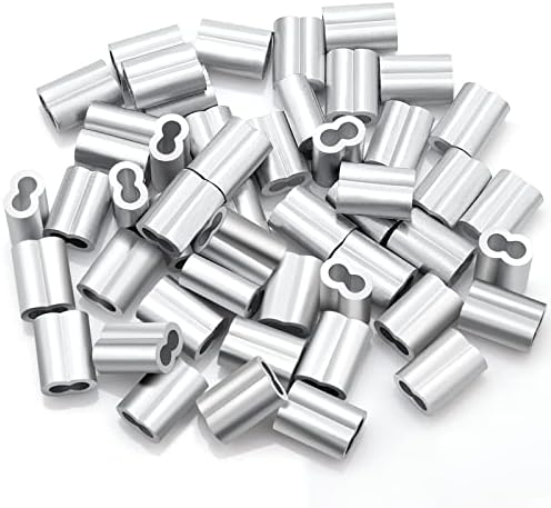 3/16 Aluminum Ferrules, Crimping Loop Sleeves 70PCS, Wire Rope Crimps - Image 3