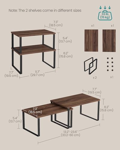 SONGMICS Cabinet Organizer Shelf, Set of 2 Spice Rack, Kitchen Storage - Image 6