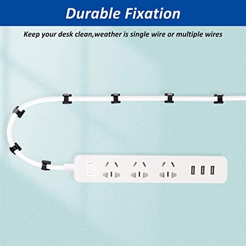 150 PCS Adhesive Cable Wire Clips Black, Outdoor Cable Management Wire Organizer Cord Holder for Under Desk, Car, Wall, TV PC Ethernet Cable (Black) - Image 6
