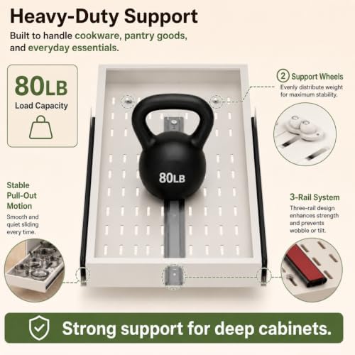Fokyfok Pull out Cabinet Organizer,Expandable No Drill,Heavy Duty,Kitchen - Image 4