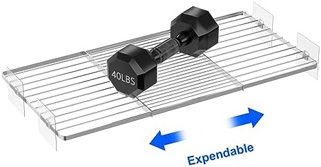 Closet Organizer Tension Shelves Expandable Cabinet Storage Shelving Rack Divider Wire Metal DIY Shelf Separator for Wardrobe Bathroom Cupboard Pantry Kitchen Cabinet, 3packs - Image 6