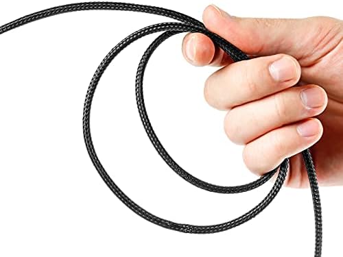 Xuniea 96ft Wire Loom Braided Cable 1/2, 1/4, 3/8 Inch,Black and Red - Image 6