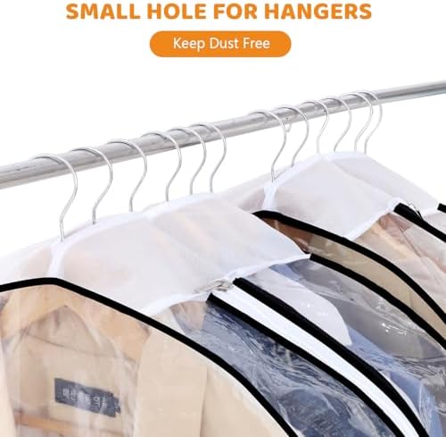 Dntorx 4 Pack Clear Garment Bags, 60" With 10" Gusset, Side Zipper - Image 6