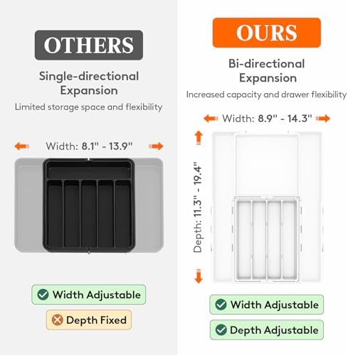Lifewit Expandable Silverware Drawer Organizer, Utensil Tray for Kitchen - Image 5