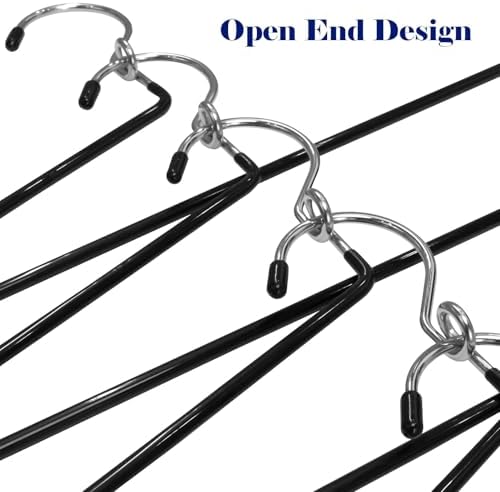 Pants Hangers Space Saving - 20 Pack Non Slip Metal Hangers for Closet Multiple Layers,Open Ended Pants Hangers for Jeans Trouser Slacks (20, Black) - Image 4