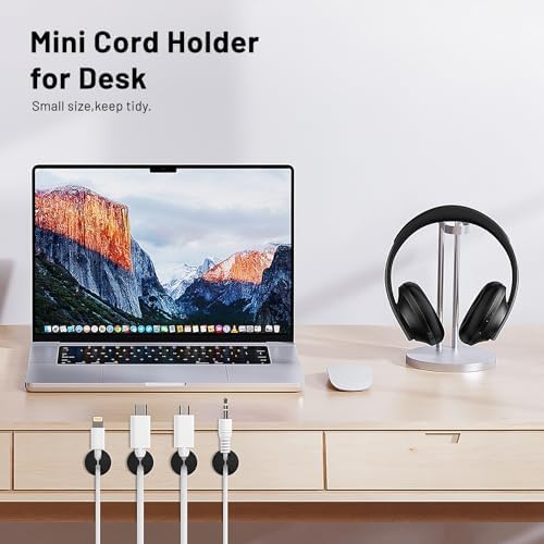 18 Pack Mini Cable Clips, Adhesive Cord Holder for Desk, Black - Image 4
